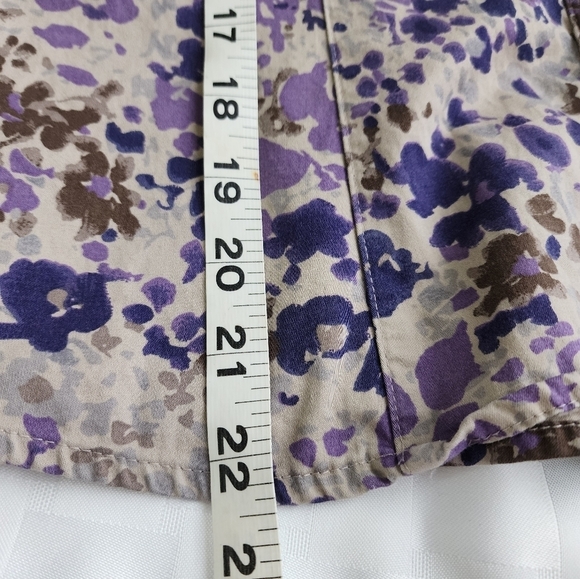 Apostrophe Button Lavender & Brown Cap Sleeve Women's Top Size MP - Picture 4 of 5